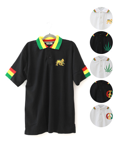 라스타 PK 티셔츠 (6종) (L) 자메이카 레게 스타일 카라티