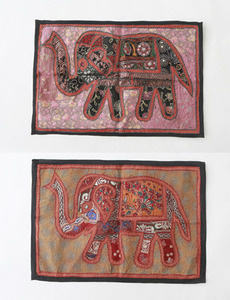 자이살메르 코끼리 자수천 (7종)  인도 태피스트리 벽장식천 