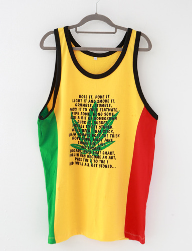 라스타 간자 레게 나시 (L .XL)  자메이카스타일 민소매 셔츠