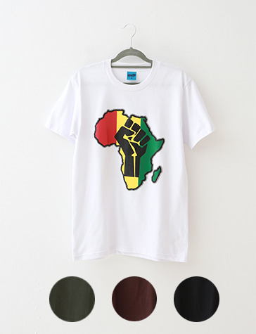 아프리칸 레볼루션 티셔츠 (4종) (M,L)  자메이카 레게 스타일 상의