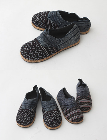 에스닉 바틱 슬립온 (2종)  보헤미안 히피 스타일 신발