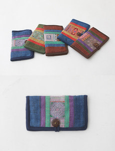 헴프 트라이브 패턴 장지갑 (5종)  에스닉 보헤미안 스타일 소품